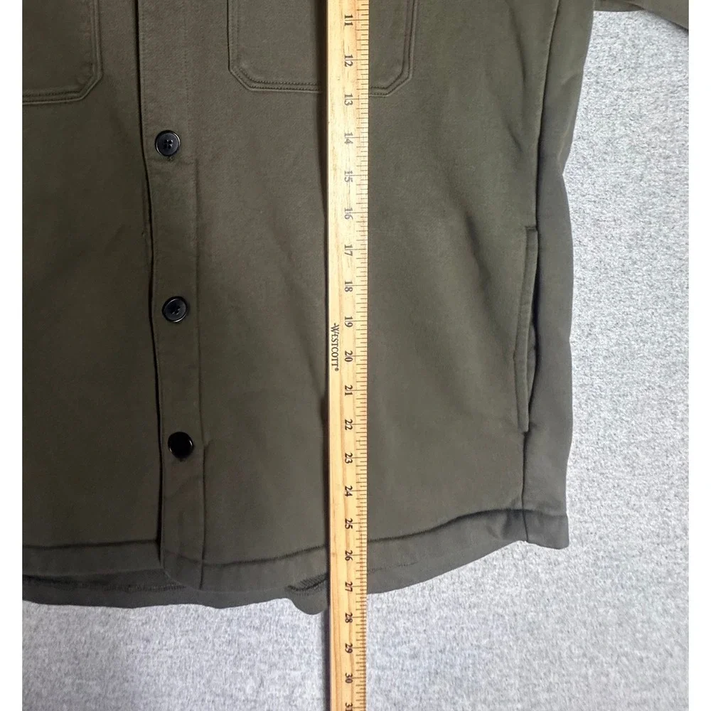 Banana Republic French Terry Shirt Jacket Mens L Green Button Up Organic